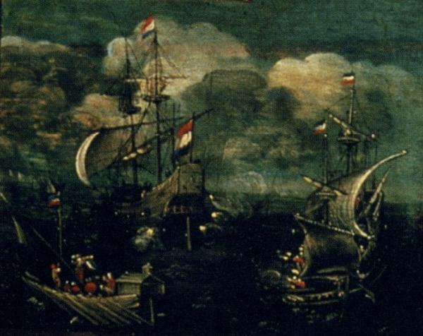 VROOM, Hendrick Cornelisz. Ship battle Germany oil painting art